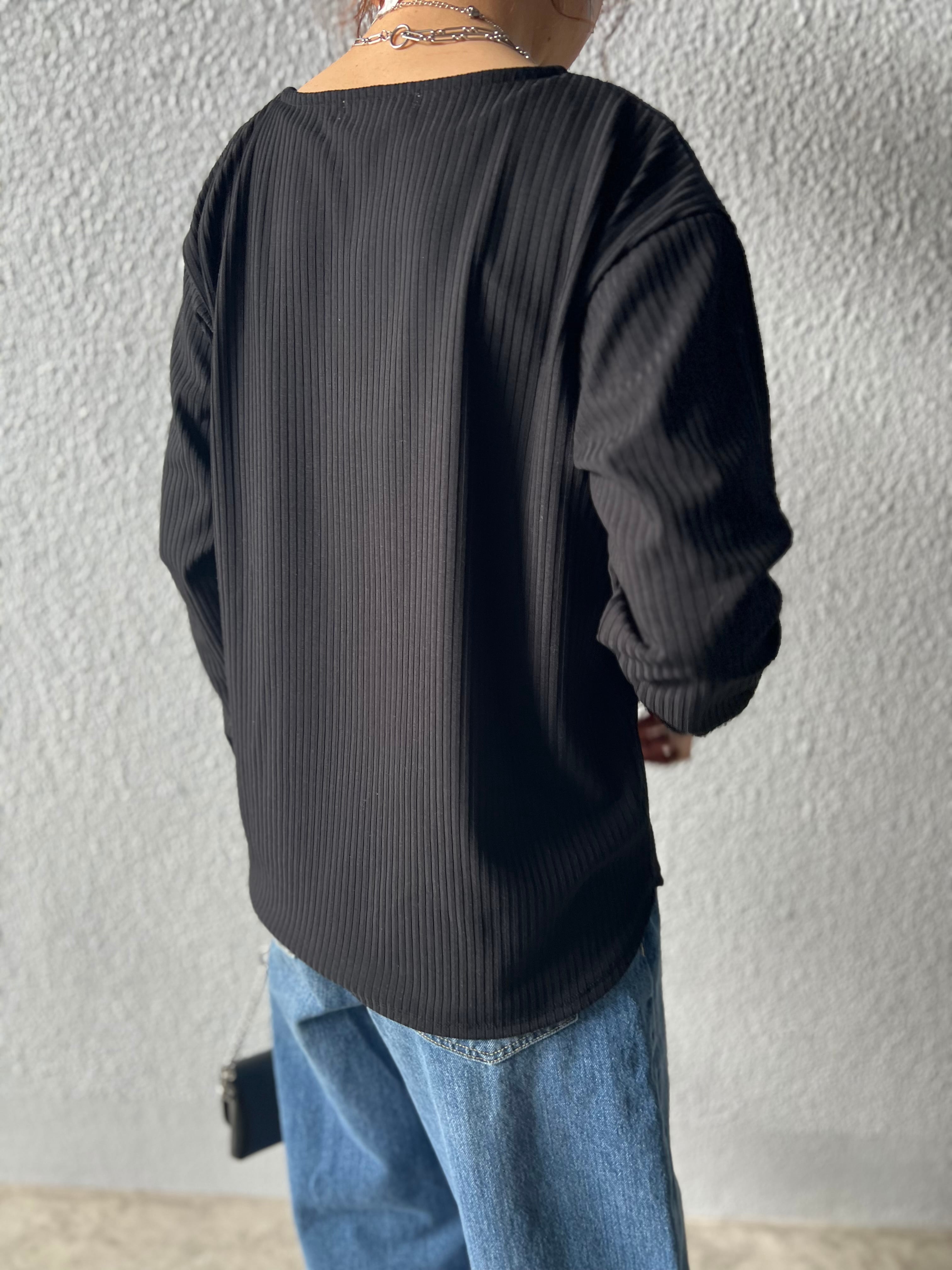 【LEMELANGE】ボートネックストレッチリブtee 8551006