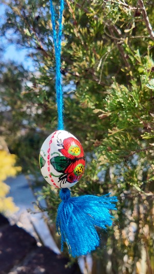 装飾用木製プィサンカ　小（イースターエッグ）　コロミヤモデル　