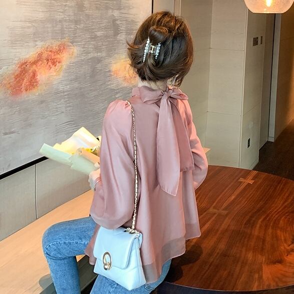 トップス レディース ブラウス シャツ リボンネック パフスリーブ S M L XL シフォンシャツ オシャレブラウス 誕生日 記念日 食事会 ラブリー キュート ガーリー 綺麗 お嬢様 謝恩会 ゆったり 長袖 リボン タイ シンプル きれいめ カジュアル フェミニン キュート 大人可愛い おしゃれ 普段使い デート お出かけ 女子会 休日 旅行 お呼ばれ セレモニー 通勤 通学 着まわし モテ 送料無料 こなれ感 韓国系 春 秋 冬フレンチファッション シフォンシャツ OL 学生 S M L XL 清楚