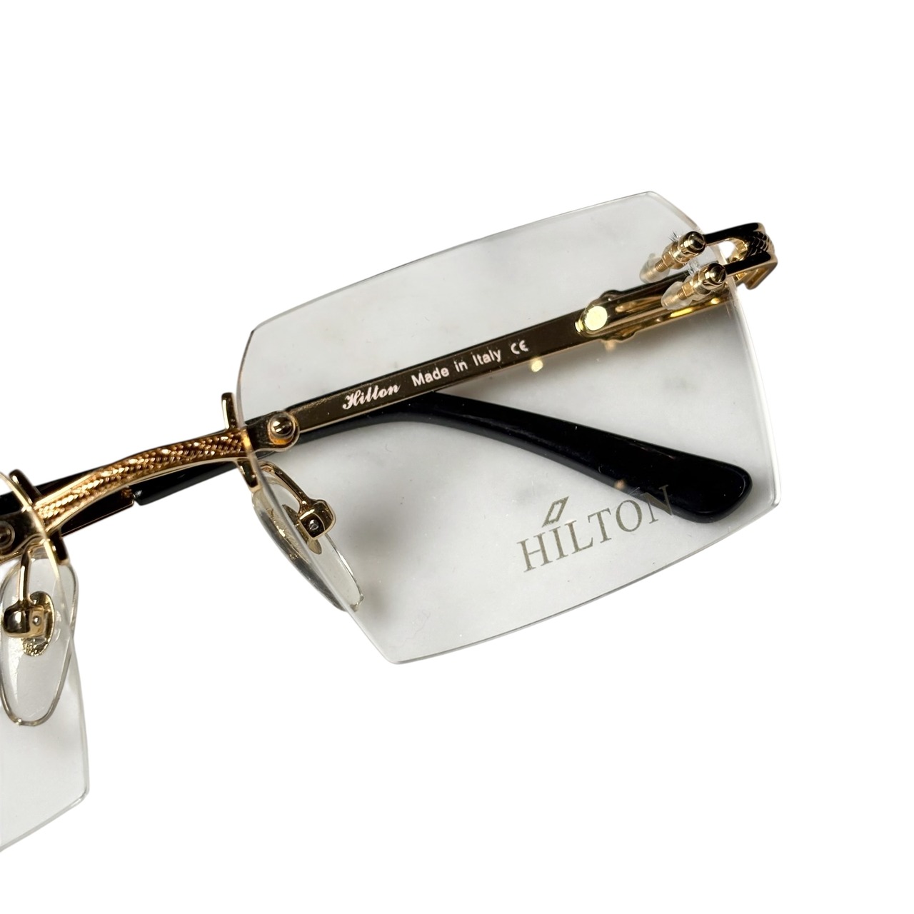 (nos) vintage HILTON 24k plated rimless glasses “MONACO” “305R”