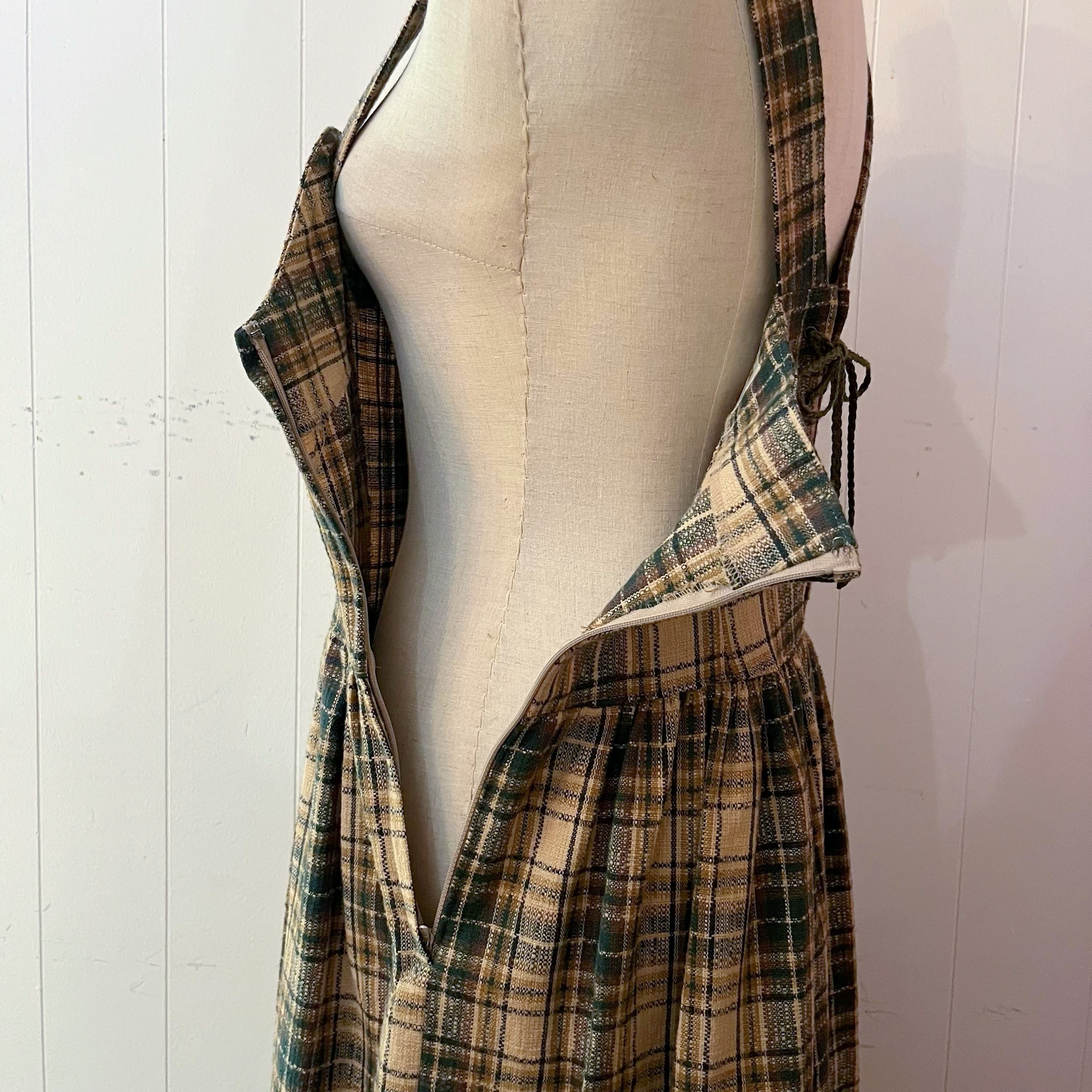green check jumper skirt