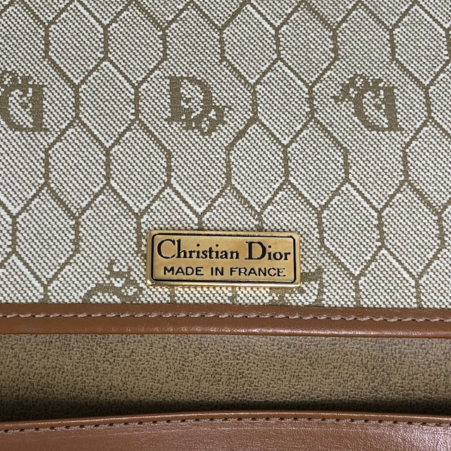 Christian Dior クリスチャン ディオール ハニカム ショルダーバッグ ベージュ Diorロゴ PVC チェーンショルダー vintage ヴィンテージ オールド gfhe2x