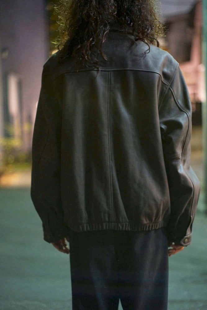 Columbia] Vintage Single Leather Jacket Wool Lining [1990s