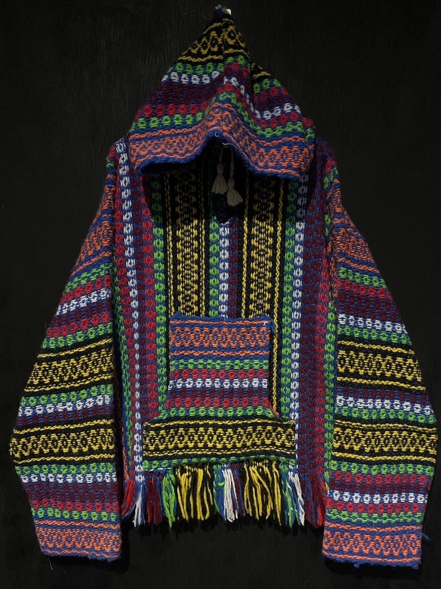 【WEAPON VINTAGE】Multi Color Vintage Loose Knit Mexican Parker