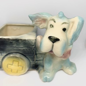 VINTAGE dog cart planter