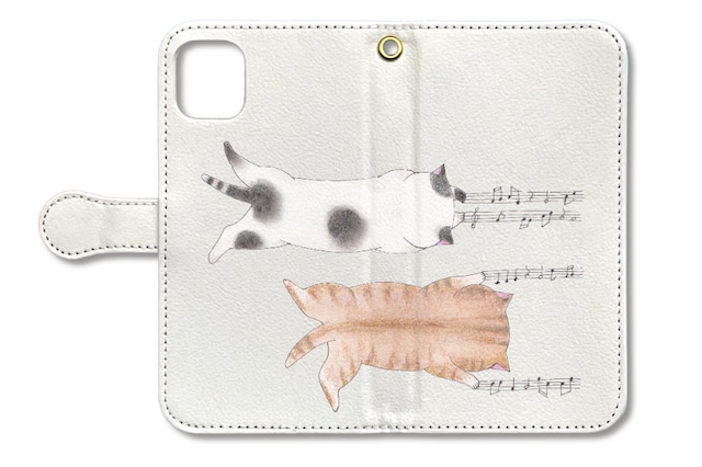 (iPhone用)爪猫の手帳型スマホケース