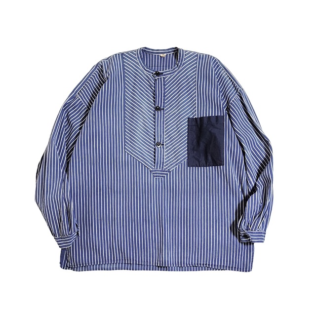 EURO / Striped Pull Over Fisherman Shirt