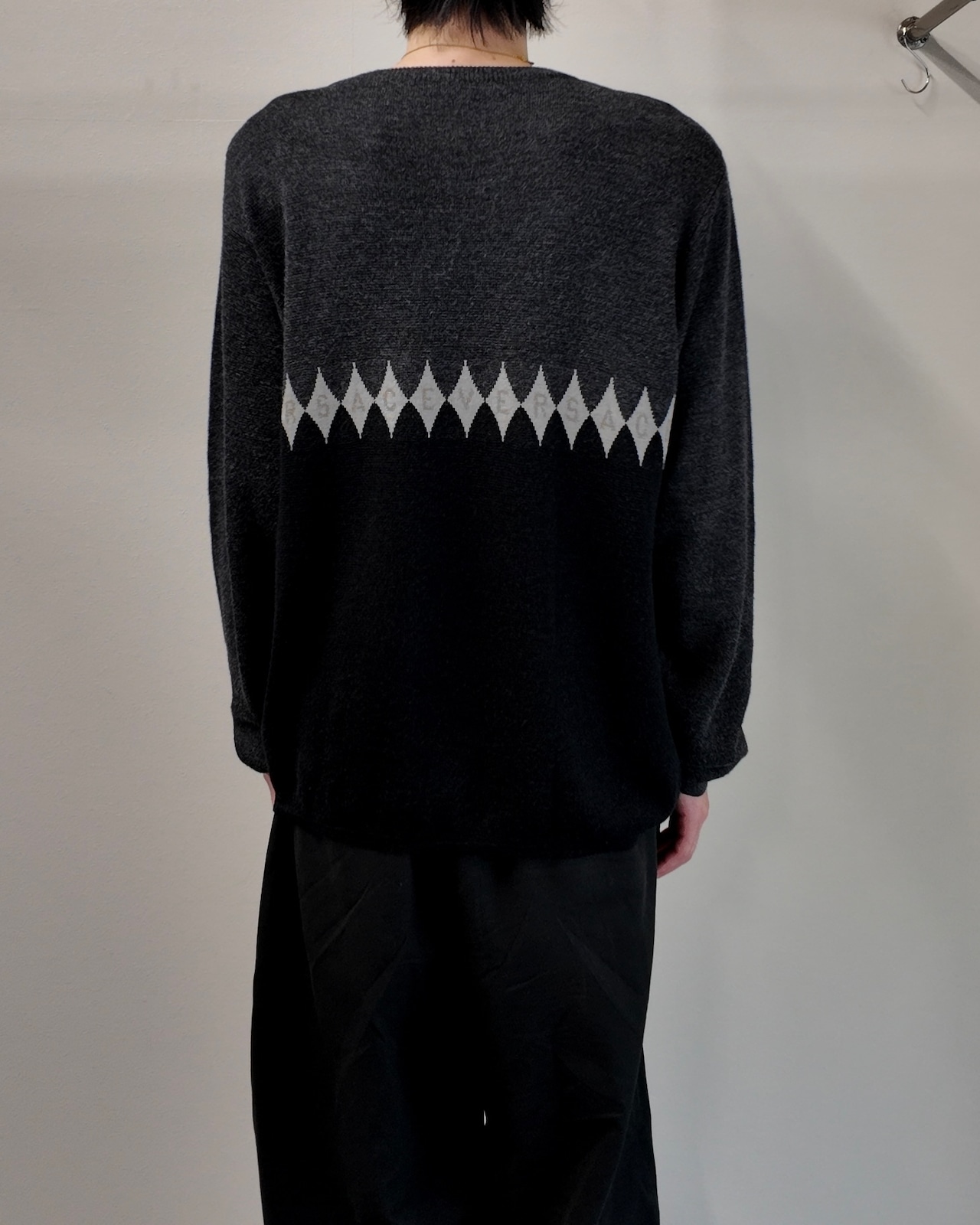 【GIANNI VERSACE】diamond pattern knit