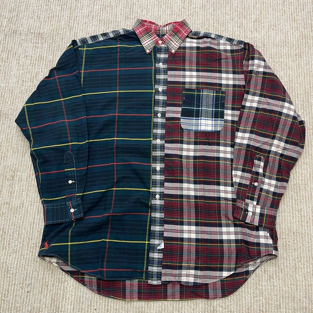 #RALPH LAUREN THE BIG OXFORD CRAZY CHECK SHIRT 1990'S OLD