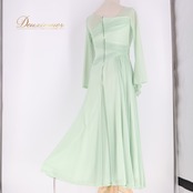 社交ダンス 衣装 ワンピース ドレス グリーン系 パスタイム PASTIME ミント ライム パステル レース パーティ 発表会 無地 発表会 軽量 伸縮性 動きやすい 日本製 フェミニン おしゃれ 上品 フォーマル ステージ 衣装 コスチューム レディース Mサイズ