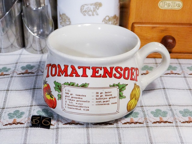 【Vintage】オランダ スープボール トマトスープレシピ /w036