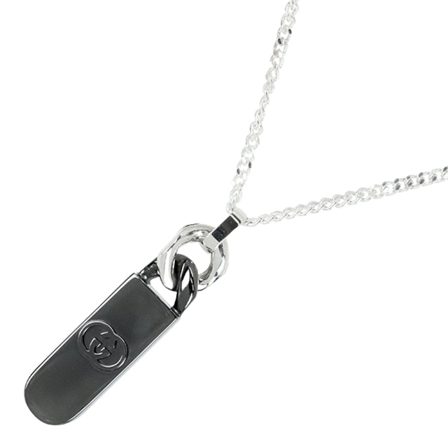 New GUCCI グッチ インターロッキングG ペンダント付き ネックレス スターリングシルバー ダークルテニウムトーン 新品