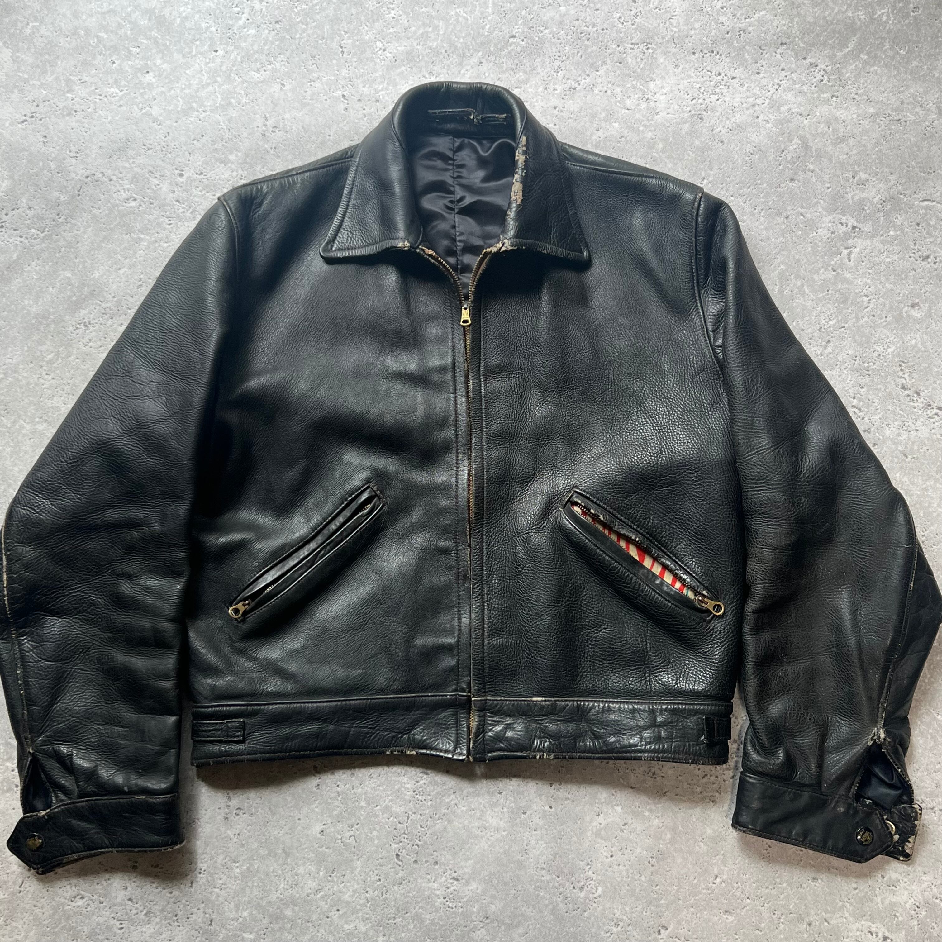 40s ユーロ シングルライダース ヴィンテージ 40s Euro leather jacket | PAY ID