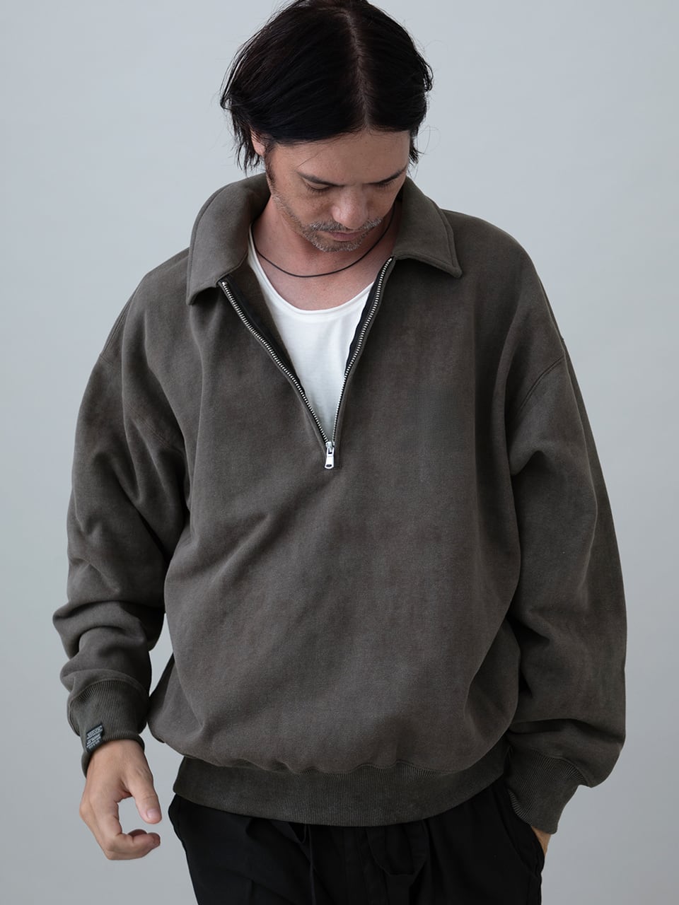 EGO TRIPPING (エゴトリッピング) HEAVYSWEATPOLO スウェットポロシャツ / CHARCOAL 666621-04