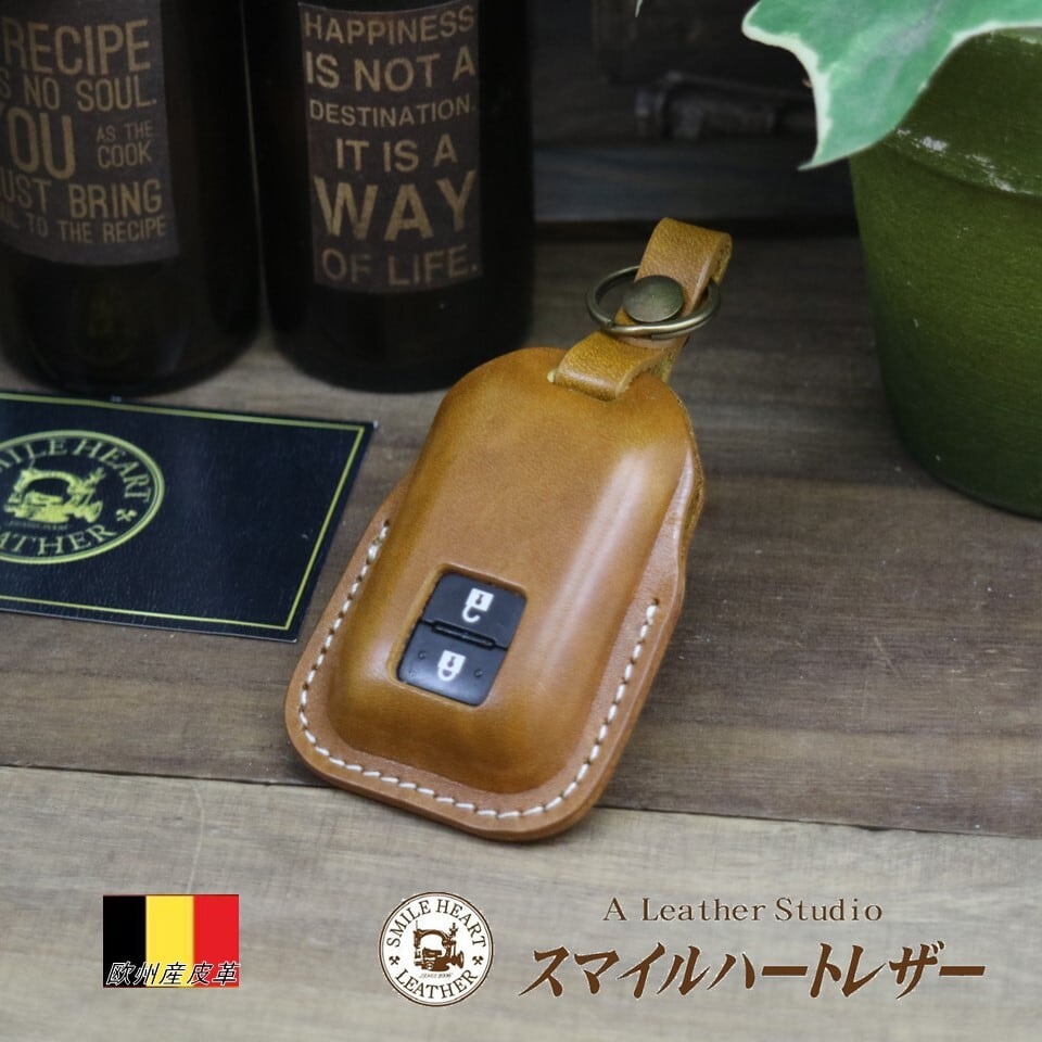 スズキ 本革 スペーシアカスタム ジムニー クロスビー 等 スマートキー