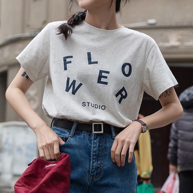 FLOWERレタリングTee K0280