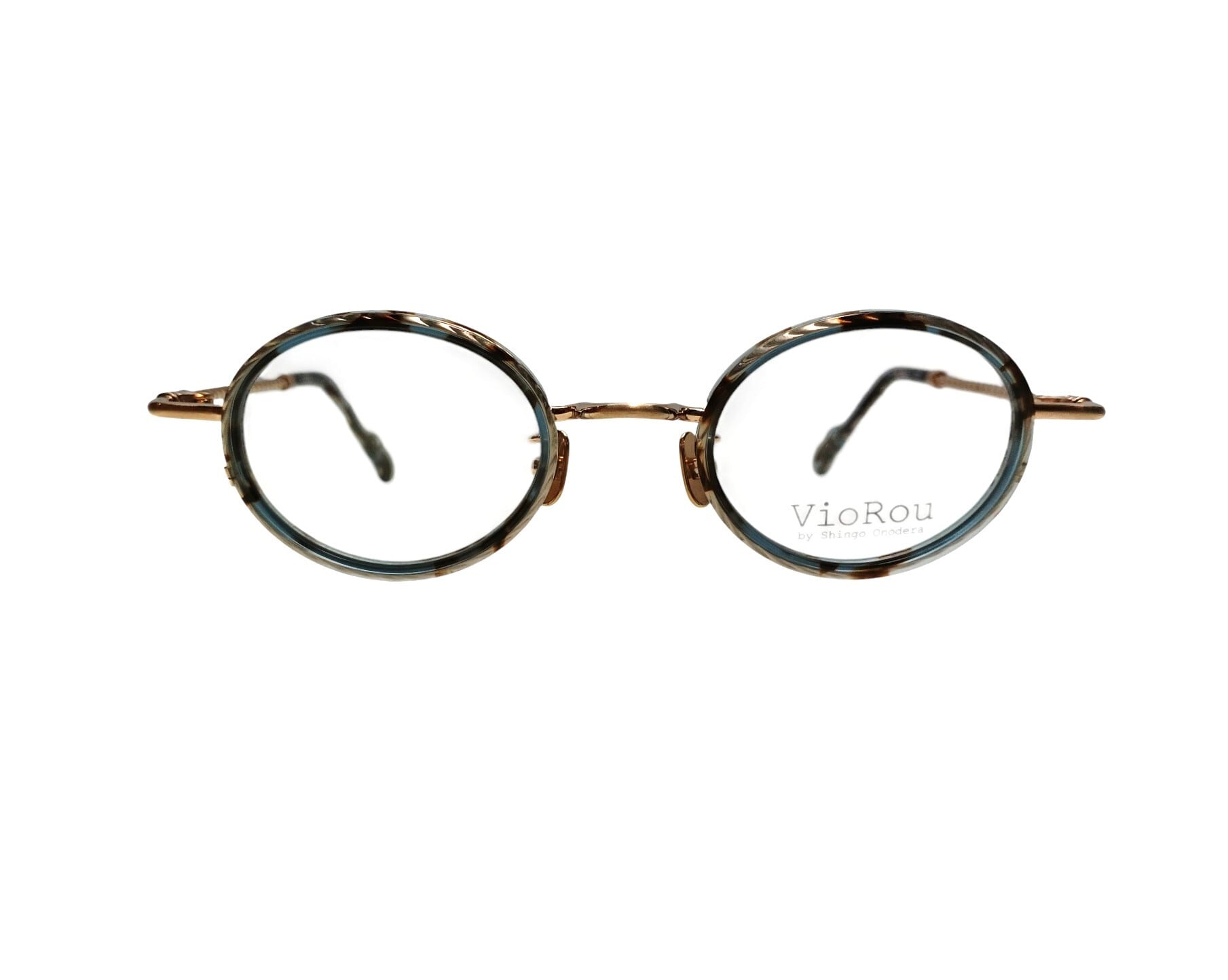 VioRou(ヴィオルー） Takeo-2 color 0073 Brown and blue demi 43□23