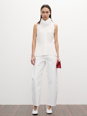 [RECTO][WOMEN] FRINGE COLLAR HALTER NECK TOP (IVORY) 正規品 韓国ブランド 韓国通販 韓国代行 韓国ファッション レクト 日本 店舗
