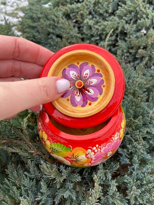 ペトリキウカ塗り　ジュエリーボックス（ホメンコ作）ウクライナ製