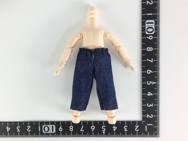 燦燦7b ドール服 1/6 オビツ11 イージーパンツ(ワイド)デニム調インディゴブルー 15062 - 画像2