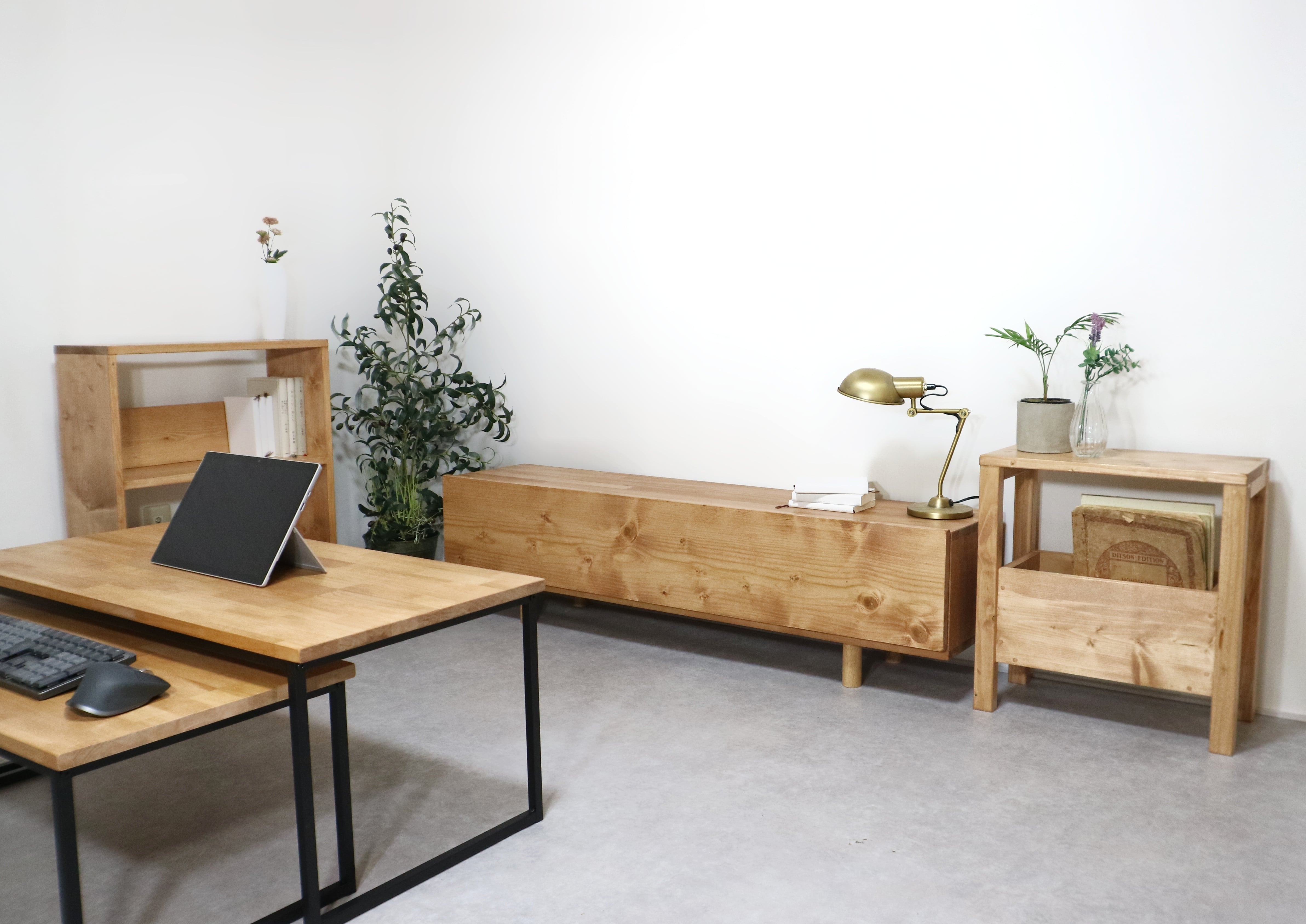 【数日セール】木製 モザイクタイル 作業台　作業机 Side Rack Table”NEOteak” | mitsuya工房 （株式会社 MITSUYA）
