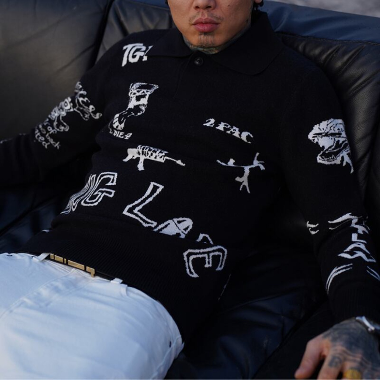 2COLOR/ TGFCLUB tattoo design polo tops - 5