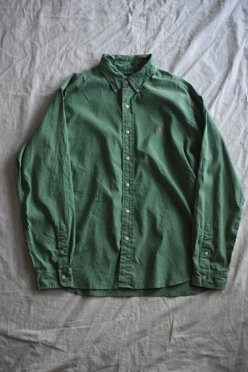 OK／90-00's "Ralph Lauren" long sleeve linen shirt.