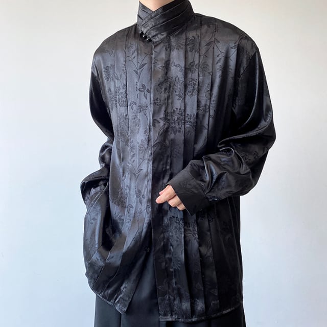 予約販売】シャツ 長袖 トップス ハイネック ハイカラー メンズ