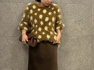 【ROSIEE】ドット柄シャギーニット