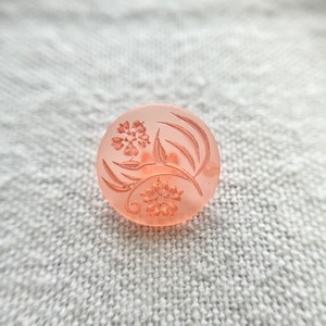 オレンジ 2輪フラワー 15mm