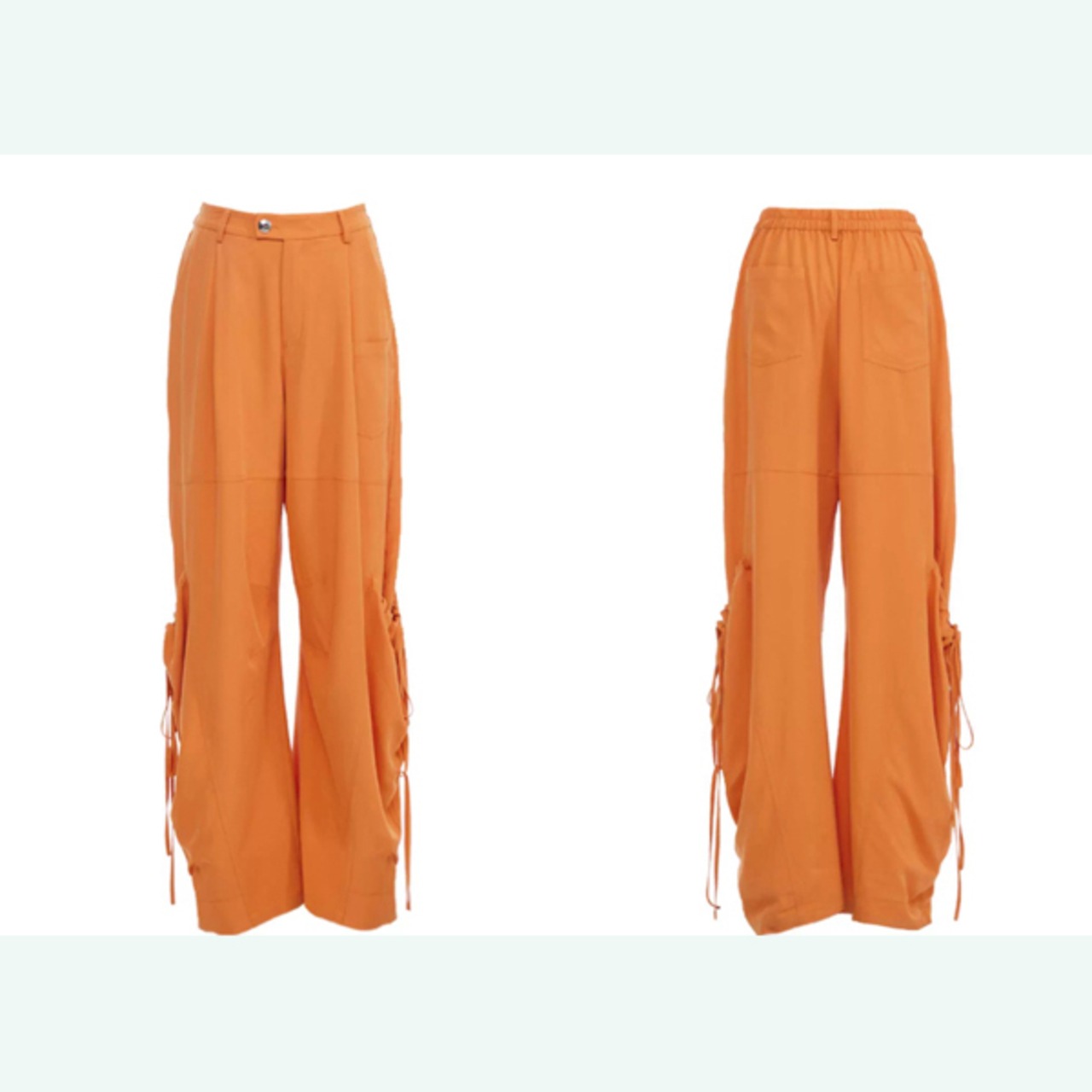 烈日のポケット・オレンジワイドパンツ 《B0003》