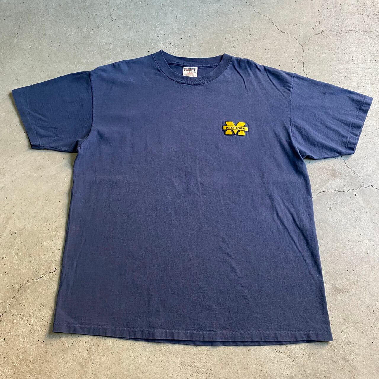 ビッグサイズ Michigan大学 ワンポイントロゴ刺 ワッペン カレッジ Tシャツ メンズ2xl相当 古着 ネイビー 紺 Tシャツ Cs29 50 Ha10 Cave 古着屋 公式 古着通販サイト