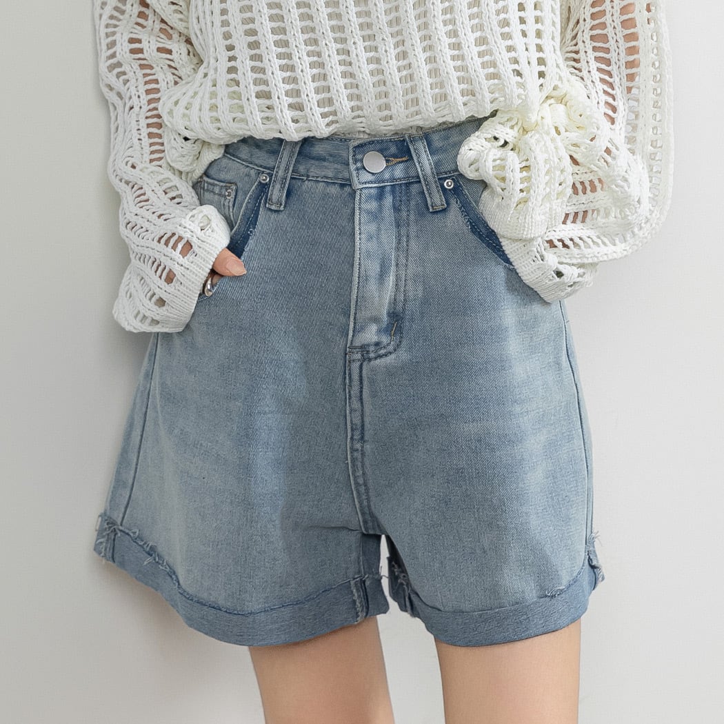 メール便】ロールアップデニムショートパンツ/pants575 | DAY CLOSET メール便】ロールアップデニムショートパンツ/pants575 | DAY CLOSET