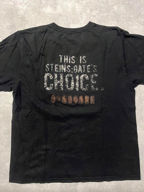 STEINS;GATE COSPA　プリントTシャツ　黒　DIVERGENCE