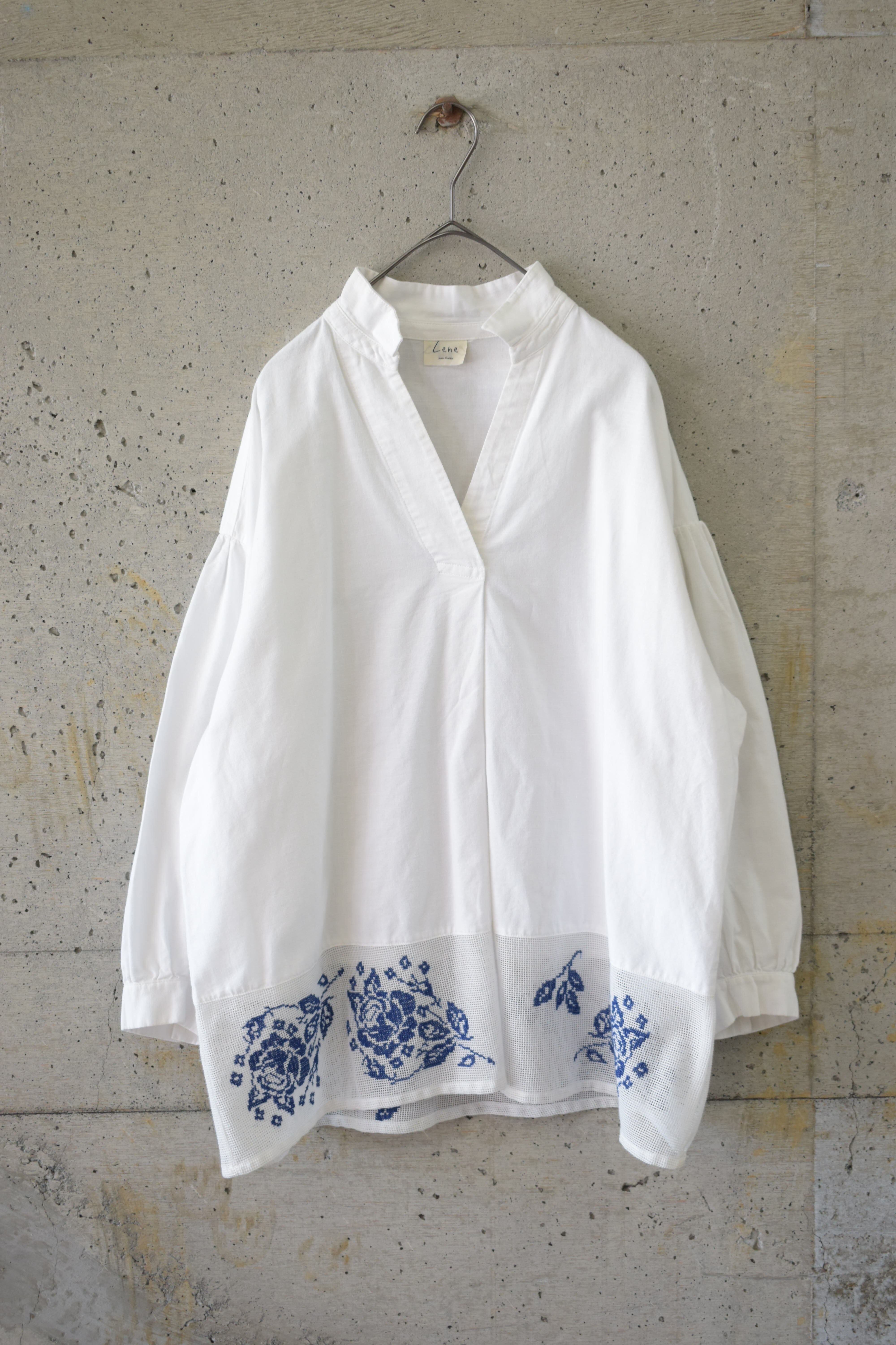 Cross-stitch smock blouse