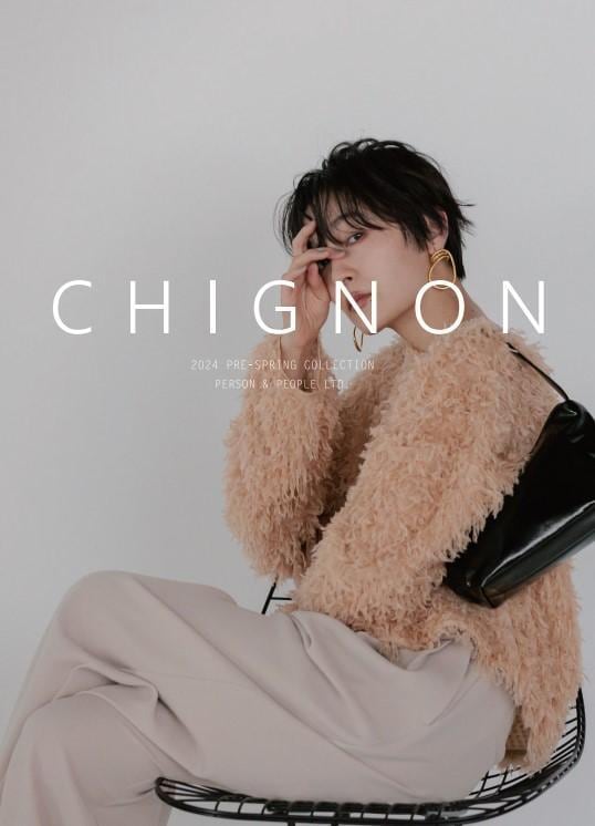 【CHIGNON】フェザーフリンジルーズT [1436-558YE]