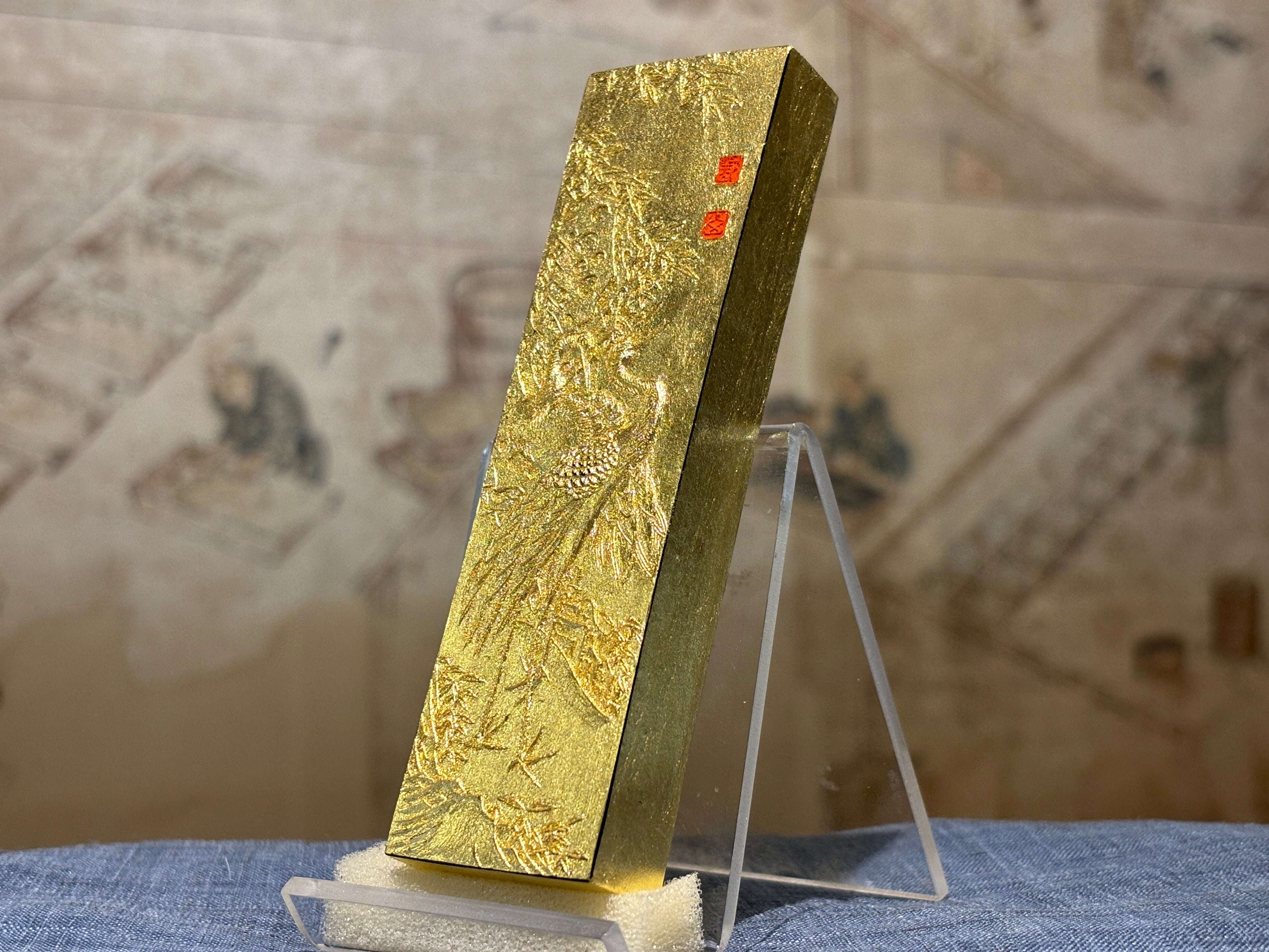 金巻き 最高級油煙墨 金松鶴 5.0丁形 | 古梅園製墨販売部