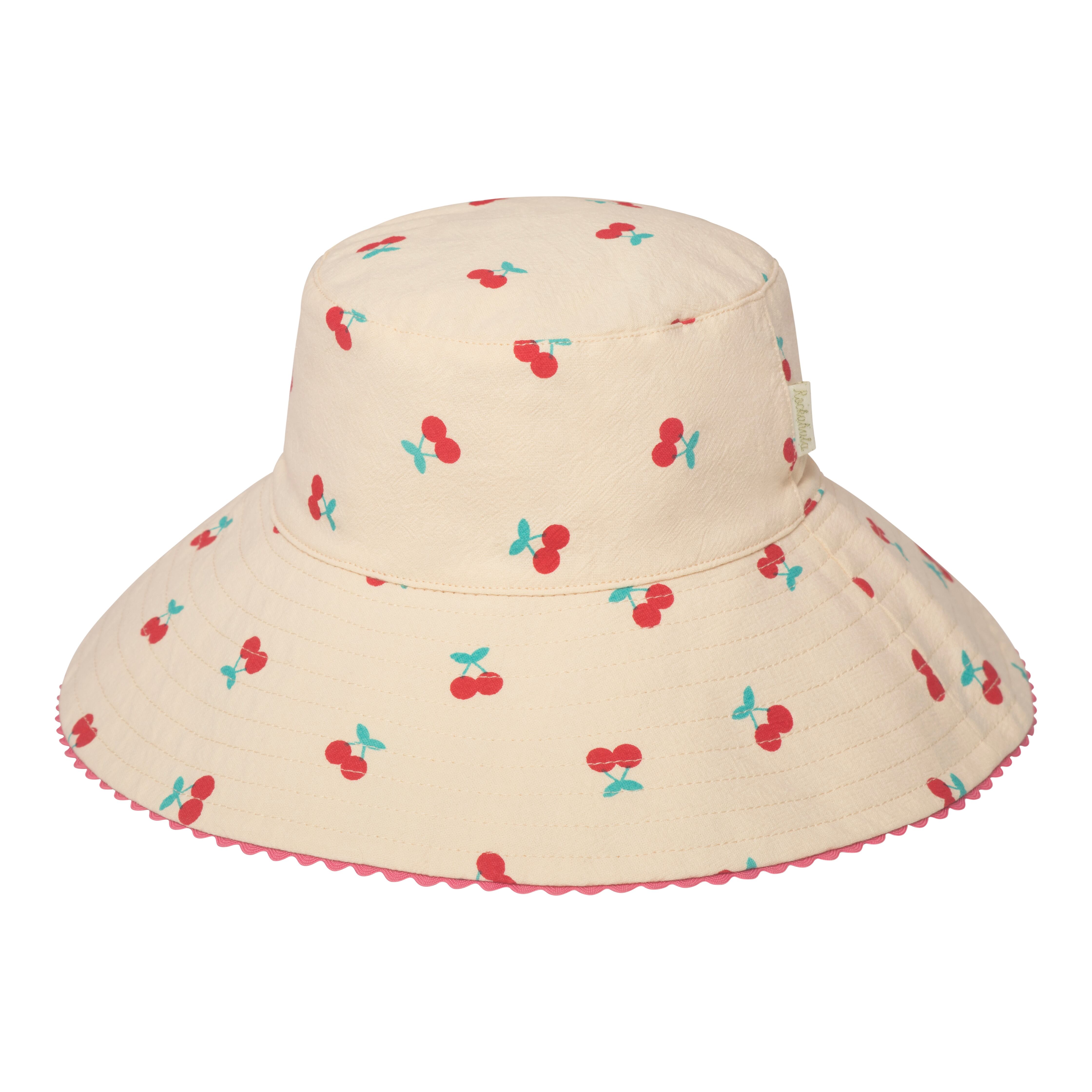 T2303R-2-Very Cherry Reversible Sun Hat 7-10 Years-RED