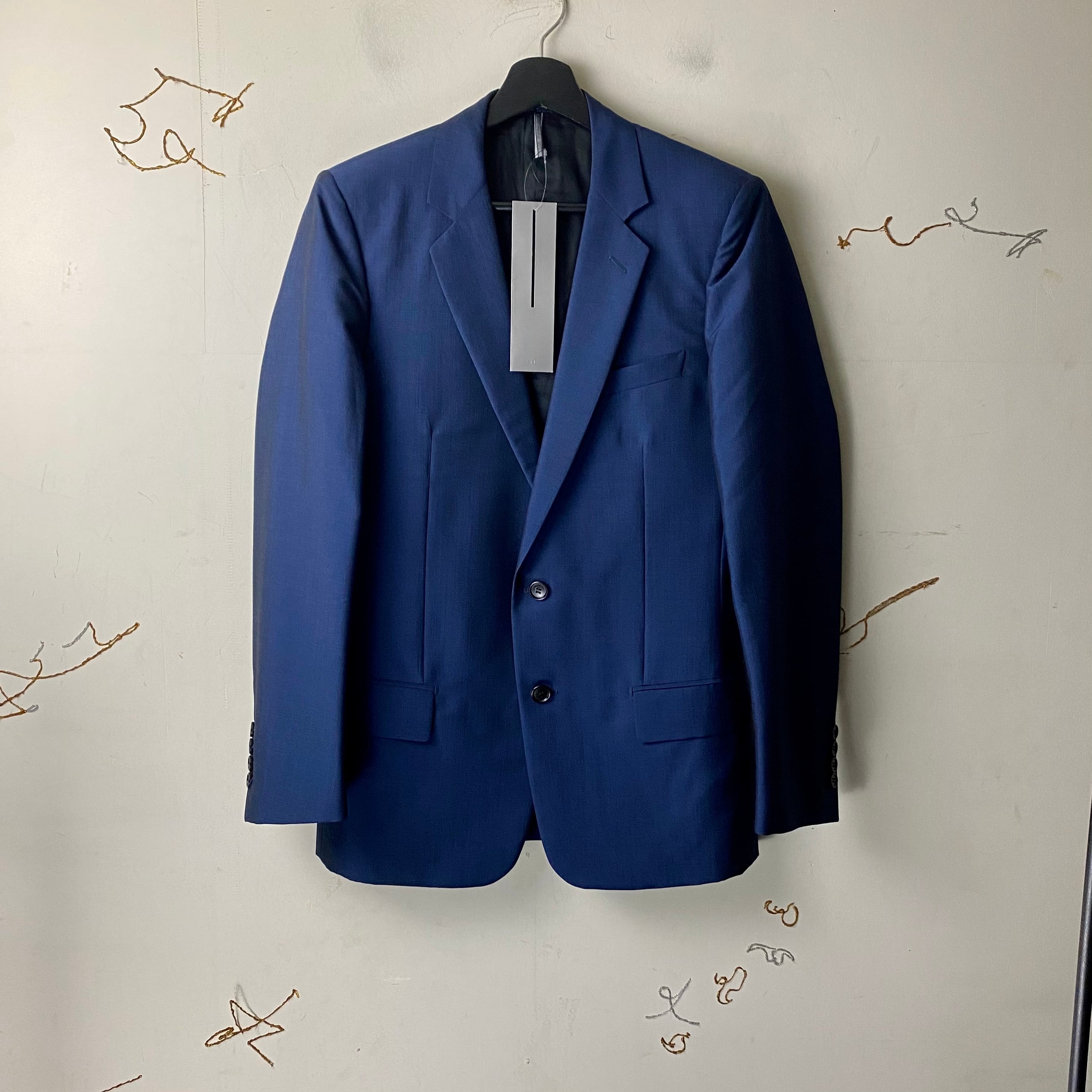 Dior HOMME シルク混 ピークドラペル 2B セットアップ スーツ