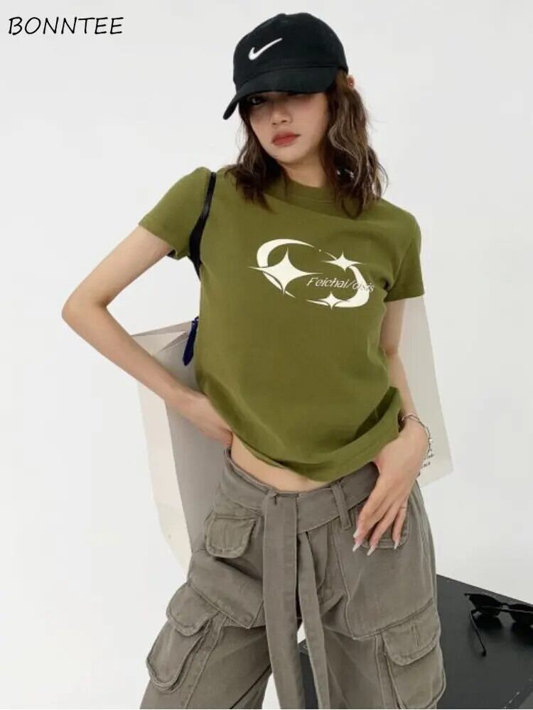 【新作】【送料無料】 Tシャツ女性の夏のホットガールズヴィンテージスリムオールマッチシックなトップス販売新しくスタイリッシュな若い学生固体シンプルなオルチャンイン 0214860470649