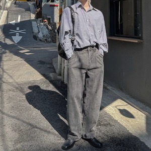 ブラックストライプカジュアルシャツ　0827