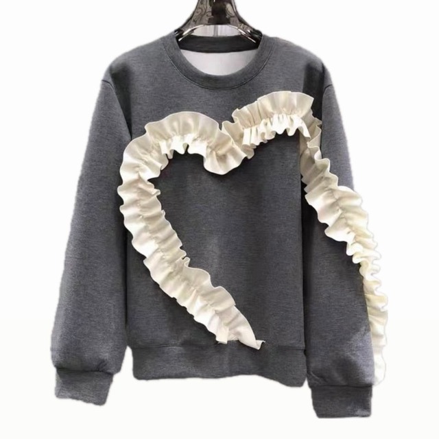 Heart frill design sweat［3color］