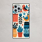 受注生産 iPhoneケース 太陽と植物の民芸ポスター柄｜フォークアート FMSY103A