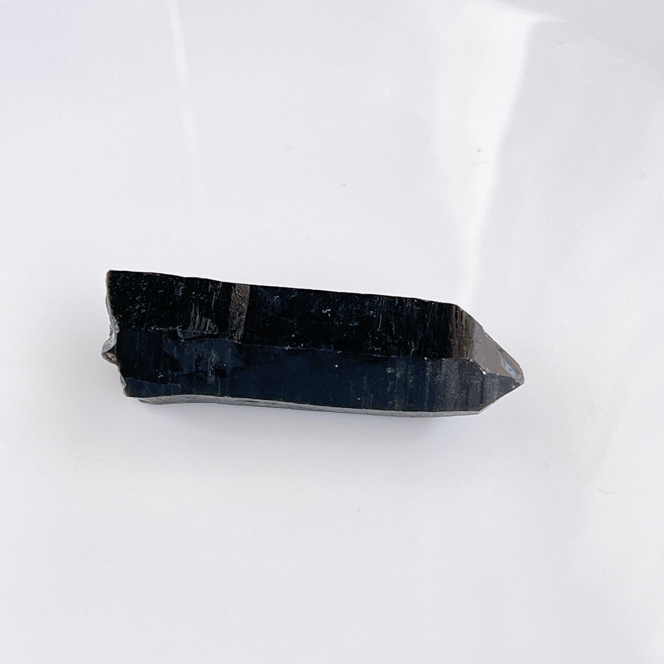 チベット産モリオン・原石・ポイント23g ✧麻ポーチ付き✧黒水晶
