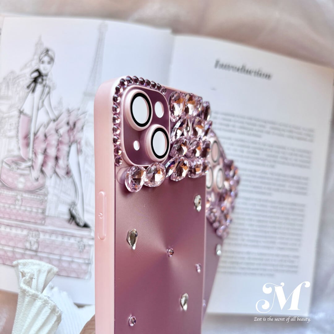 ストーンビジュー♡ シルバーピンクiPhoneケース | Matey