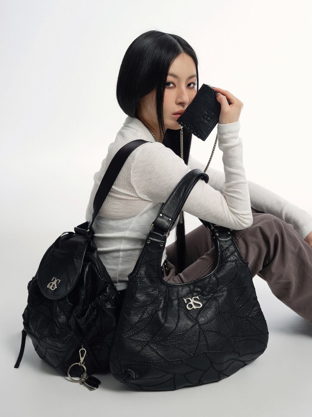 as”on] BECKY SHOULDER BAG / BLACK 正規品 韓国ブランド 韓国通販