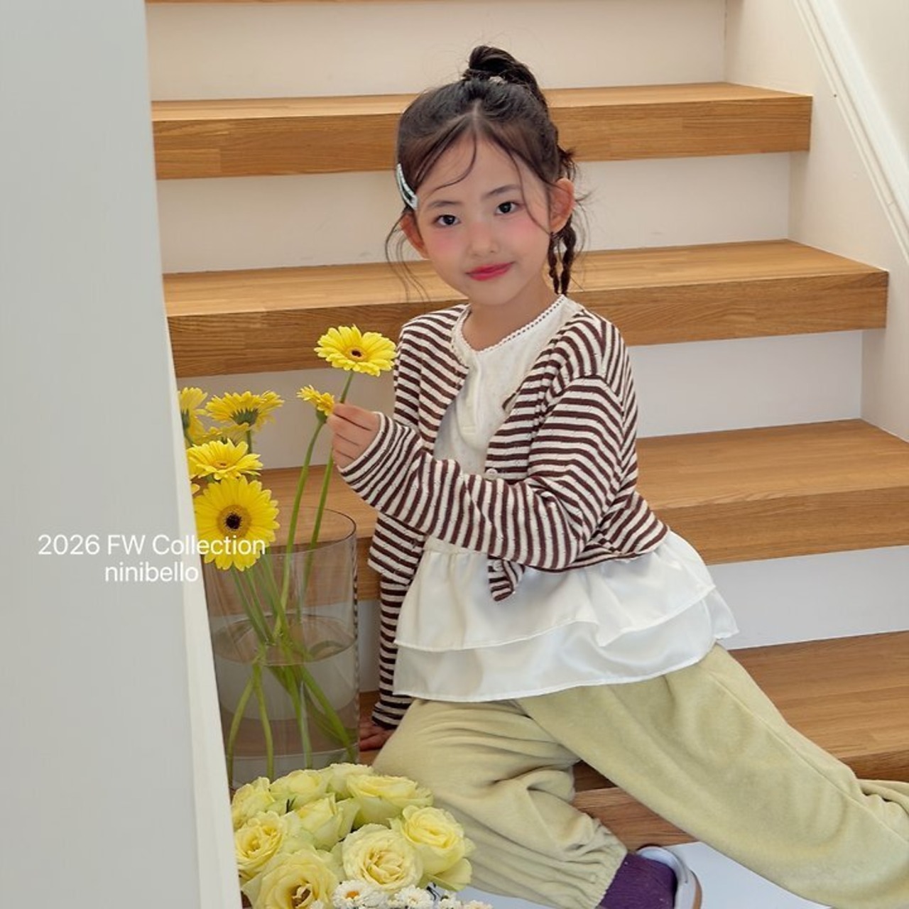韓国子供服 / ninibello / Tommy Stripe Cardigan / カーディガン *XS~XXL*