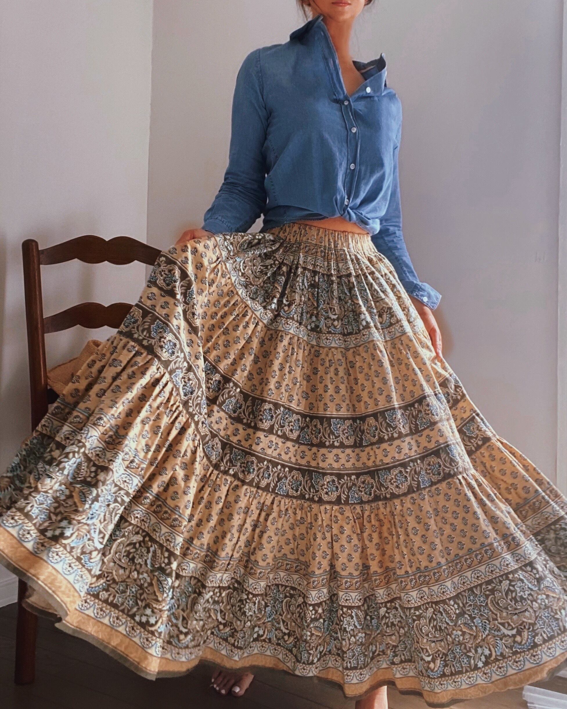 France Vintage Provence Skirt - Beige / ヴィンテージ プロヴァンス スカート - ベージュ | BOUDOIR  powered by BASE