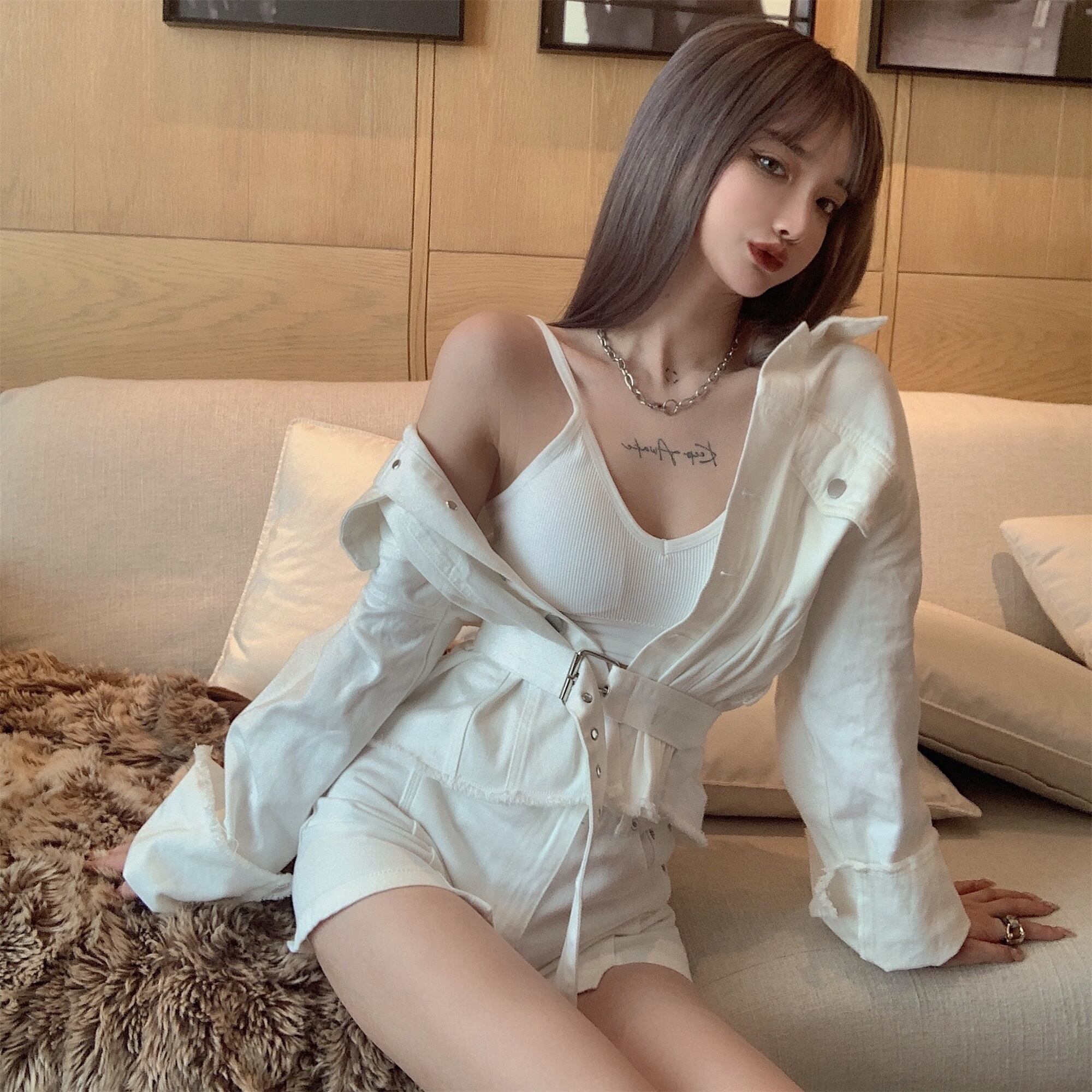 スプリングスタイルジャケット ハイウェストウェストショーツ 春物 ブルマー ドラファッションホール22292150895