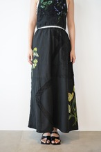 vintage lace skirt white and yellow